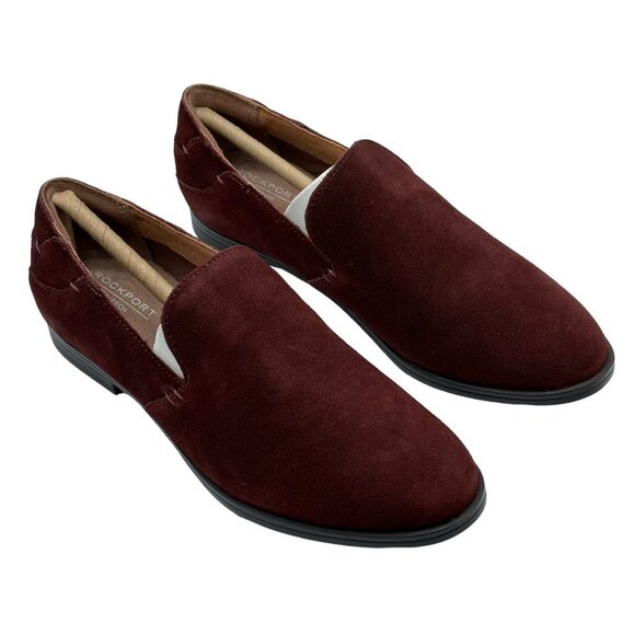 Rockport Womens Size 5 WIDE‎ Perpetua Suede Penny Loafers In Red Shoes Slip-On - Picture 5 of 9